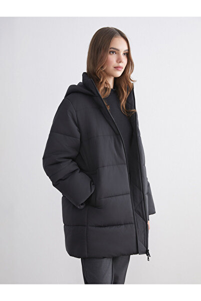 LC Waikiki Palton puf pentru femei oversize cu glugă