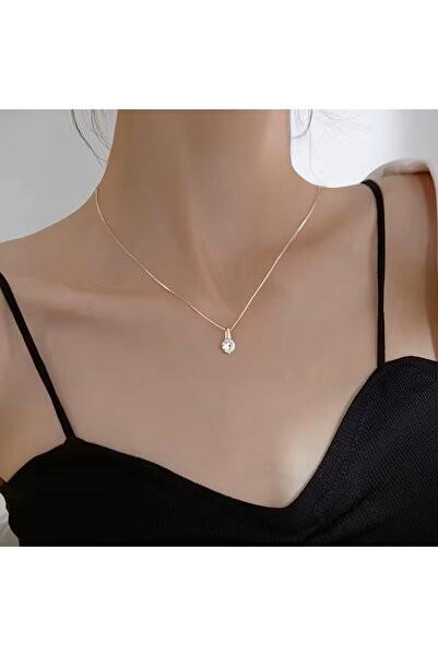 ERA Shiny women's necklace with teardrop pendant made of zirconium, silver, s...