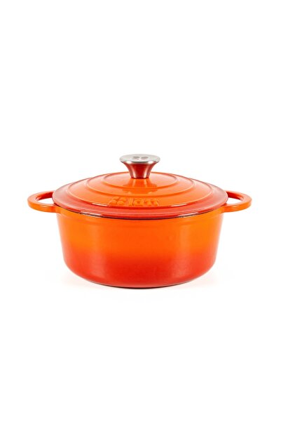 Lätt Home Oală din fontă emailată cu capac, 2,8 l, 22 cm, oală olandeză tip C...