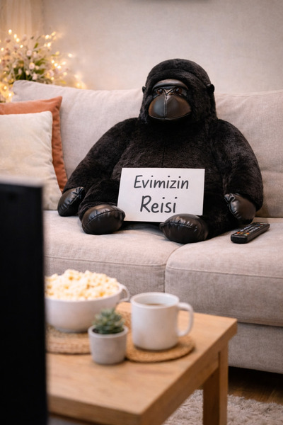 TOHA Evimizin Reisi Peluş Goril 65 cm - Dekoratif & Hediyelik Peluş Oyuncak