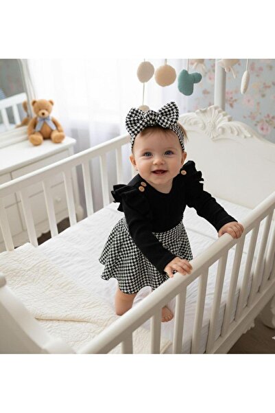 Luna Kids Store Diana Houndstooth Patterned Romper