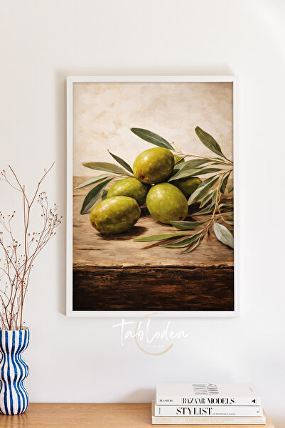 tablodea Tablou de bucătărie în stil vintage, cu tematică de măsline și ulei ...