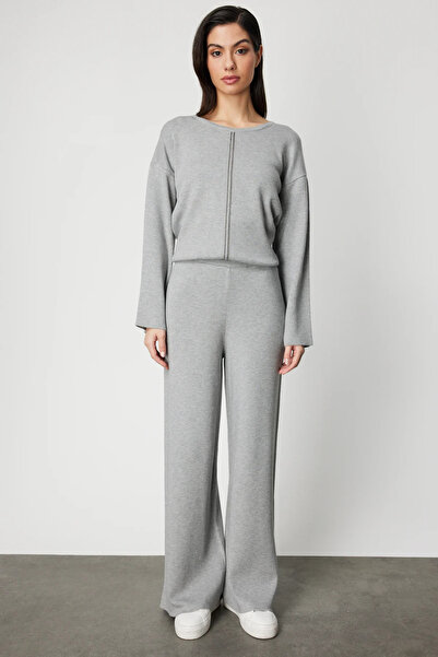 ON TRİKO Elastic Waist Wide Leg Knit Trousers 63321