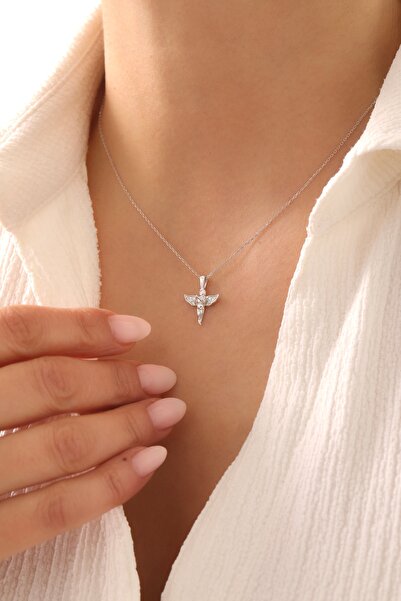 LOTUS JW 925 Ayar Gümüş Zarif Melek Kolye - 925 Ayar Gümüş Kolye