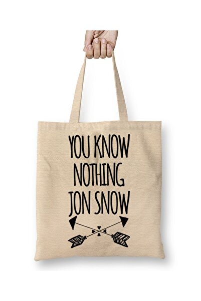 Toyaso You Know Nothing Jon Snow White Tote Bag Long Handle Shopping Bag Beac...