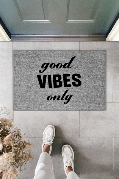Rugmood طباعة رقمية حديثة - GOOD VIBES ONLY - سجادة أمام الباب