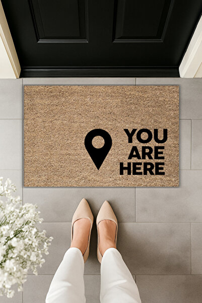 Dormot طباعة رقمية حديثة - YOU ARE HERE - سجادة - سجادة أمام الباب