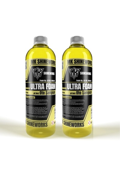 MK SHINEWORKS 2 ADET ULTRA FOAM OTO ŞAMPUAN YÜKSEK PARLAKLIK VE CİLALI PH NÖT...