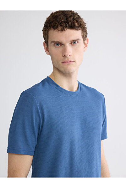 LC Waikiki Indigo Crew Neck Structured Men's T-Shirt