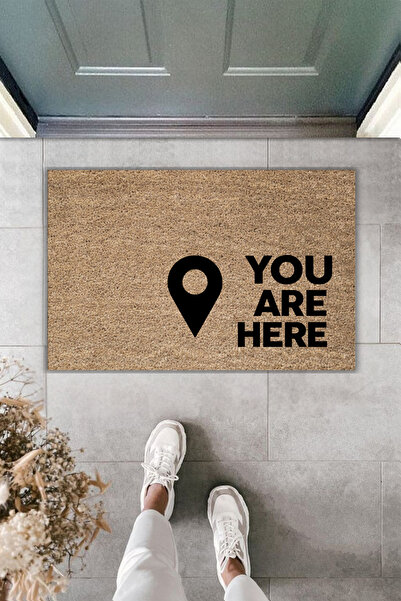 Rugmood طباعة رقمية حديثة - YOU ARE HERE - سجادة - سجادة أمام الباب