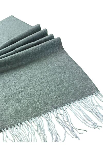 mim eşarp Thick Winter Plain Pattern Soft Textured Fringed Shawl – 50×185 cm