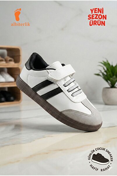 AlbiShoes Pantofi de școală unisex pentru fete și băieți, cu velcro, pantofi ...