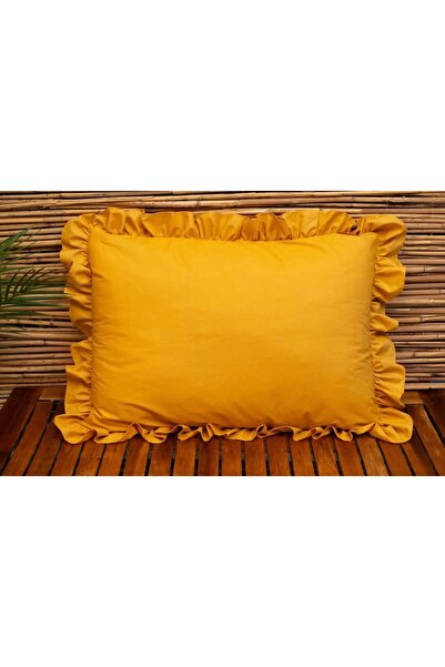 calinahome 100% Cotton Mustard Ruffle Pillowcase 2 Pieces