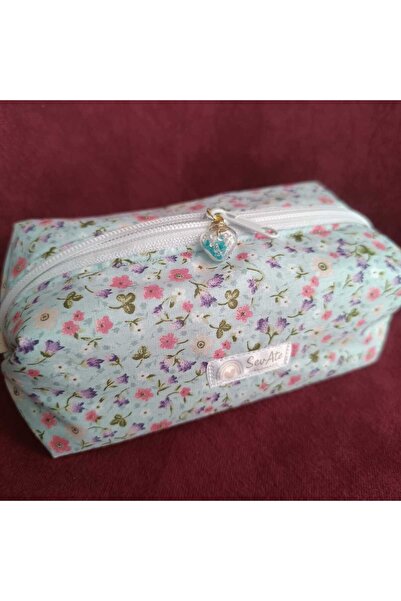 SevAte Handmade حقيبة مكياج نسائية بسحاب من نيل فلاورز وحامل أقلام وحقيبة تنظيم