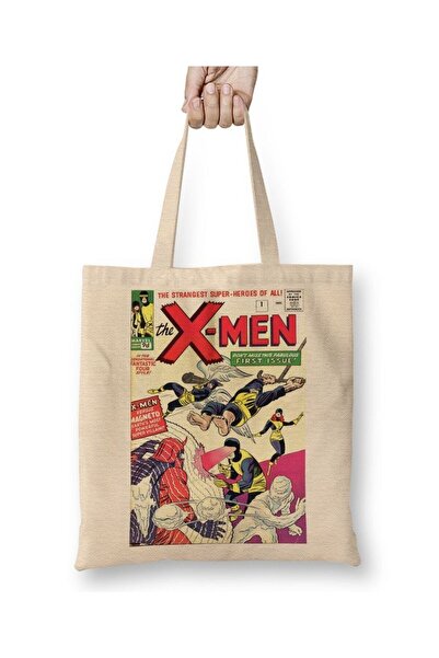 Toyaso Xmen Fırst White Tote Bag Long Handle Shopping Bag Beach Bag
