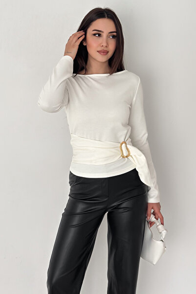 Noa&Noa Women's Side Tie Buckle Blouse – Magenta Twist