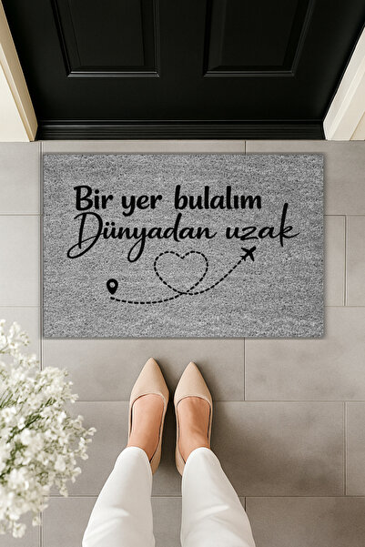 Dormot طباعة رقمية حديثة - دعنا نجد مكانًا بعيدًا عن العالم - سجادة أمام الباب