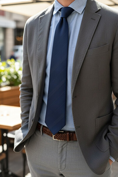 CROATE Stylish with a Touch of Sophistication: Premium Navy Blue Tie