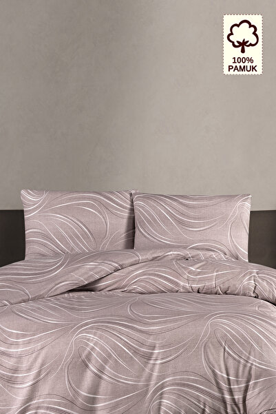 CAQQA 100% Cotton Donis Lilac Double Duvet Cover Set