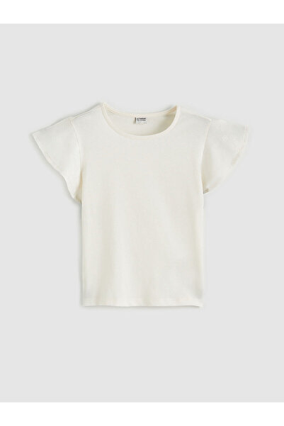 LC Waikiki Peak New Season Crew Neck Flywheel Sleeve Girls' T-Shirt