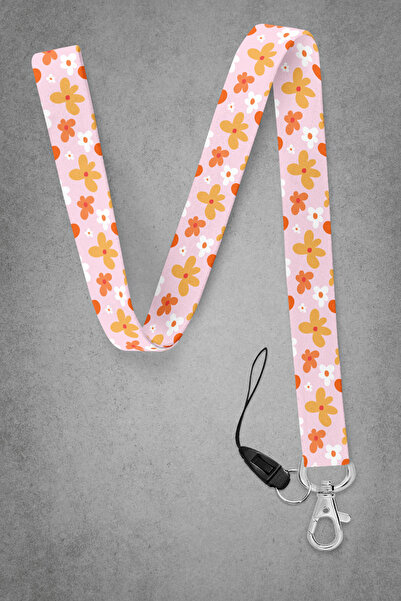 BUEMİ Colorful Flowers Neck Strap, Neck Strap Lanyard, Card and Phone Holder ...