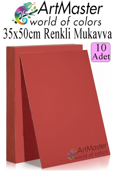 Artmaster Kırmızı Renkli Mukavva 35x50 cm 10 Adet 1 Paket Renkli Sert Karton ...