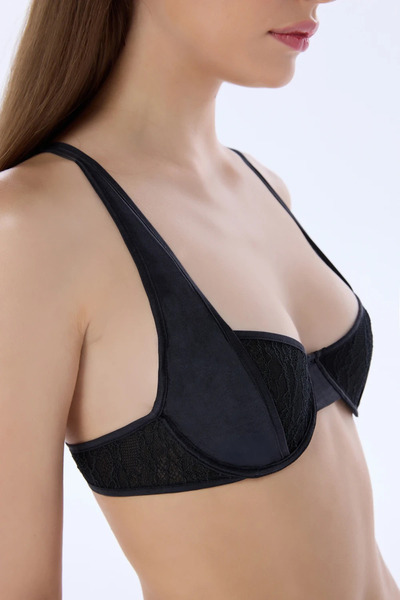 Valnue Lingerie MARILYN FÜME İPEK VE DANTEL BALKONET SÜTYEN