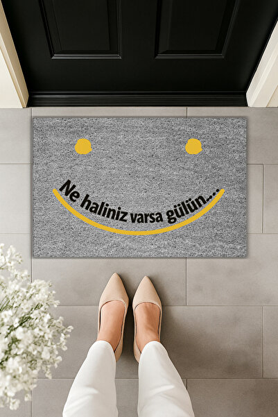 Dormot Modern Digital Printing - Whatever You Have, Smile :) - Doormat