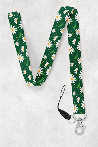 BUEMİ Green and Daisy Neck Strap, Neck Strap Lanyard, Card and Phone Holder -...