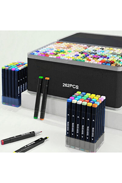 MARKER 48'li keçeli kalem seti,taşıma çantalı,canlı renkler, sanatsal profesy...