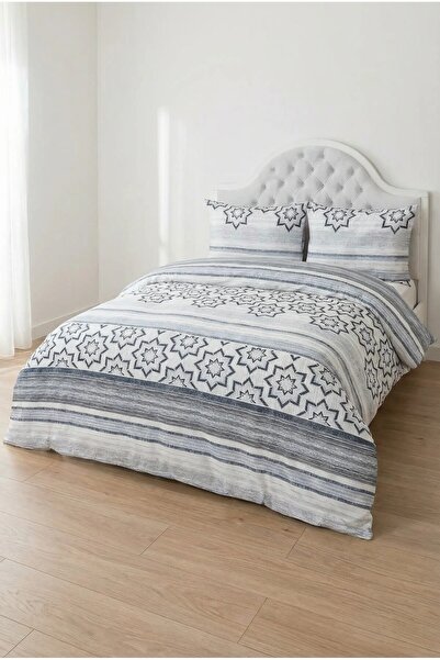 Comfort Craft Double Duvet Cover Set - Star Pattern - with Elastic Fitted She...