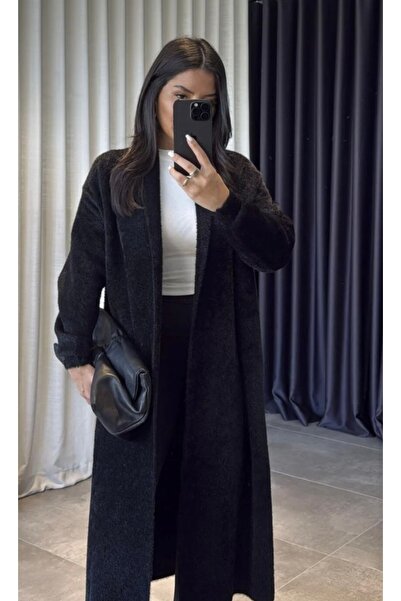 LUMİ Atelier Plush Textured Long Cardigan