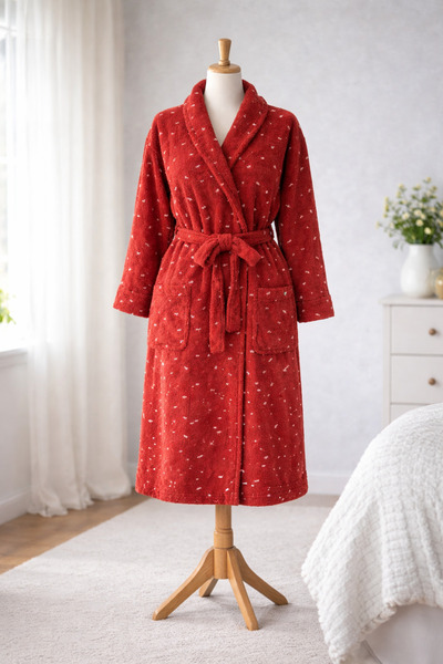 PERLE MAİSON رداء حمام من القطن 100% بنقشة البولكا دوت من بيرليمايزون