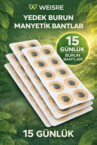 Weisre Manyetik Burun Bandı Yedek Seti – Horlama Azaltan, Nefes Açan -15 Günl...
