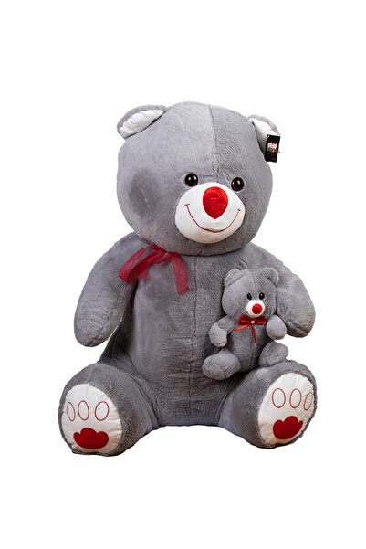 Poly دمية بولي تويز على شكل دب قطيفة مع جرو 120 سم Ass4 Pol-1023 9880 8455