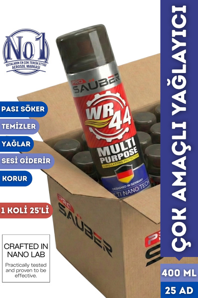 ProSaüber 25'li Koli WR44 400ml Profesyonel Pas Sökücü Yağlayıcı Sprey - Ses ...