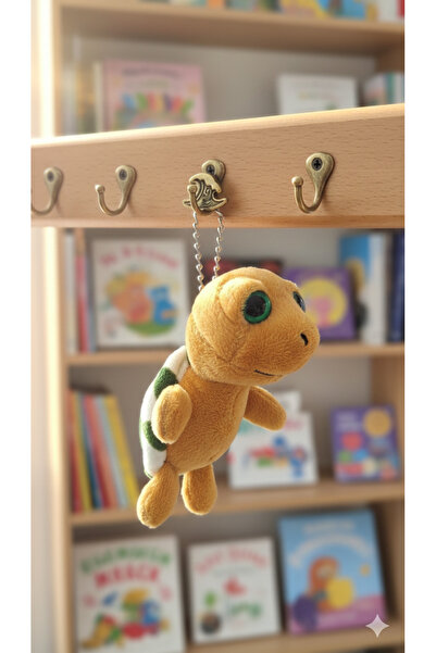 Şirin Sevimli Büyük Gözlü Peluş Kaplumbağa Anahtarlık - Çanta Aksesuarı Hediy...