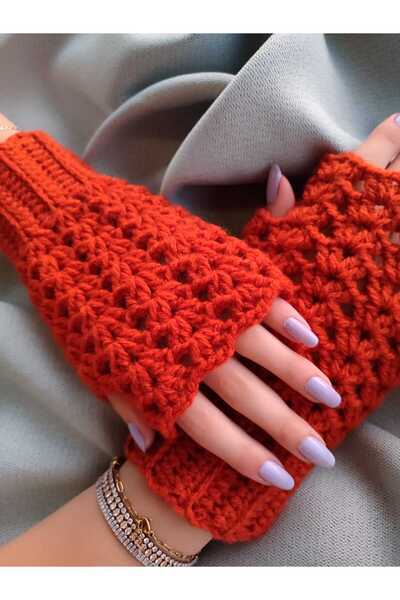 pun dore Dantel Detaylı El Örgüsü Parmaksız Eldiven – Standart Beden, Telefon...