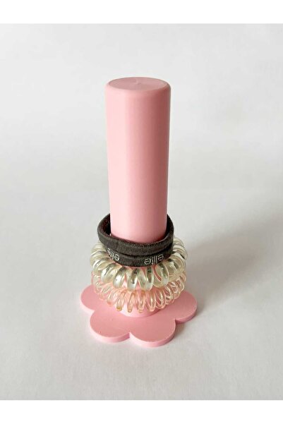 lucien vela Estetik Çiçek Detaylı Lastik Toka Standı Masaüstü Takı Organizeri...