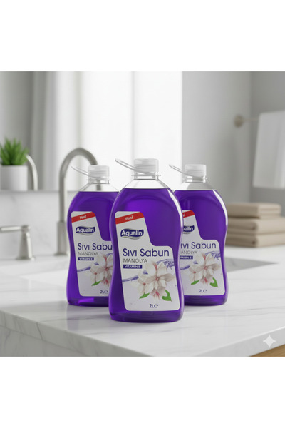 Aqualin صابون سائل بالمانوليا 2000 مل 3 قطع