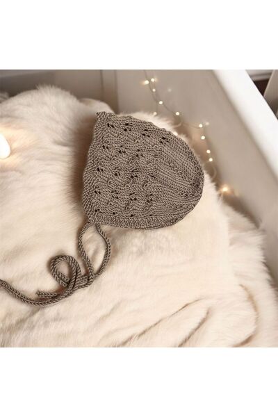 The Cloudish Shop قبعة لورا لورا للأطفال محبوكة يدويًا - قبعة بونيه باللون ال...