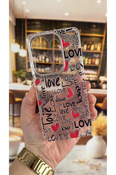Vip Case Redmi Note 13 Pro 4g Compatible Love Letter Pattern Transparent Shoc...