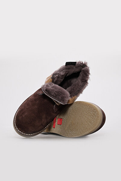 Ayakkabıhane Fur Inside, Genuine Suede Leather Outside, Brown Women's Classic...