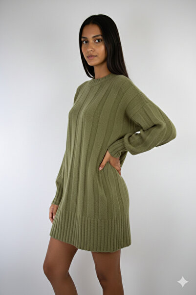 Safgiyim44 Wide Corded Fabric Knitwear Soft Tunic