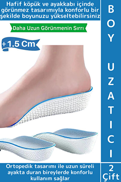 Wintoup Rahat Bot Spor Ayakkabısı Kadın Erkek 1.5 Cm Boy Uzatan Gizli Topuk Y...