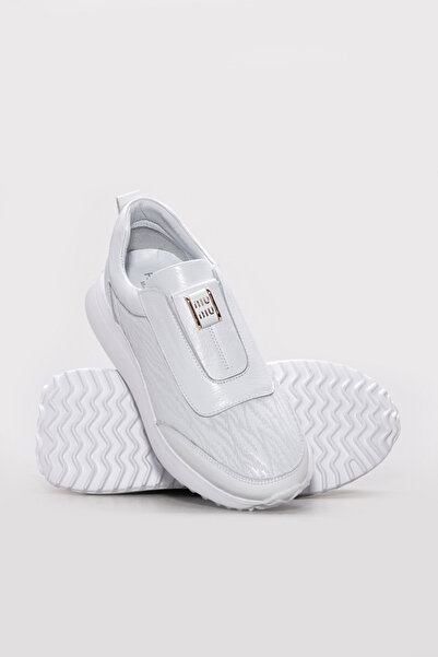 Ayakkabıhane Genuine Leather Inside and Out White Comfortable Women's Sports ...
