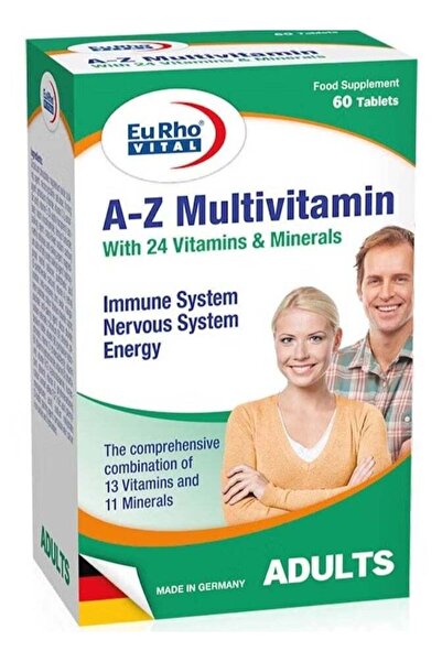 Eurho Vital A-Z Multivitamins With 24 Vitamins & Minerals For Adults - 60 Tabs