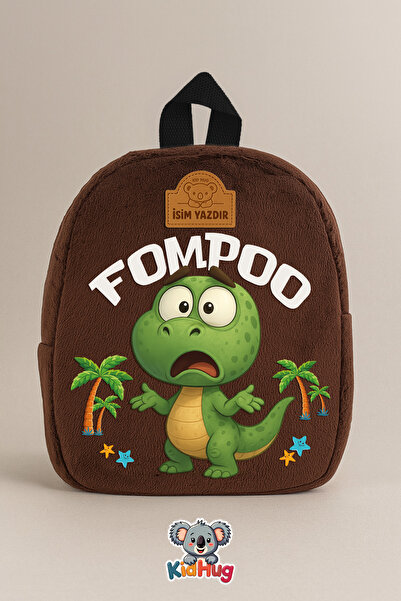 KidHug حقيبة ظهر ناعمة منقوشة على شكل ديناصور مطبوع من القطيفة لرياض الأطفال ...