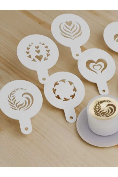 lucien vela مجموعة من 6 قوالب تزيين القهوة - قوالب لاتيه آرت للباريستا - ديكو...