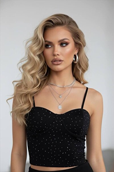 MERSİ Crop Bluz Taşlı